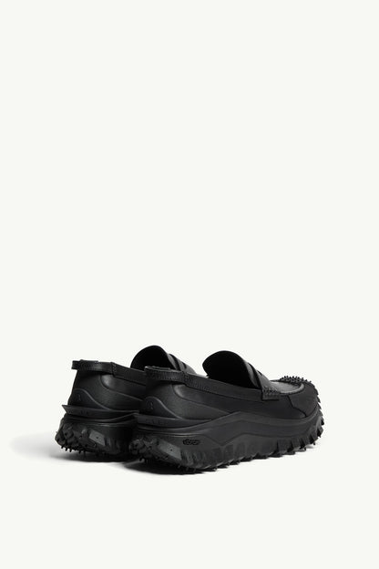 Moncler Trailgrip Leather Loafers Black