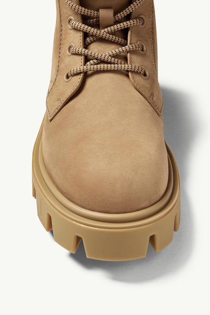 Moncler Peak City Nubuck & Suede Lace-Up Boots Khaki