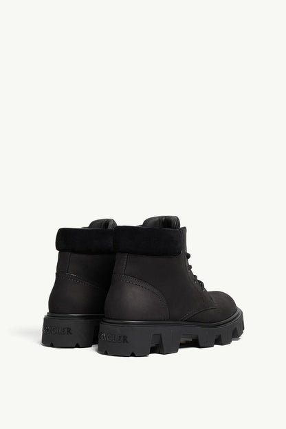 Moncler Peak City Nubuck & Suede Lace-Up Boots Black
