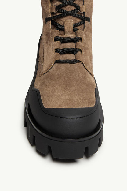 Moncler Peak Path Suede Lace-Up Boots Dark Brown