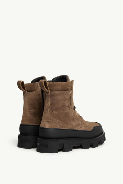 Moncler Peak Path Suede Lace-Up Boots Dark Brown