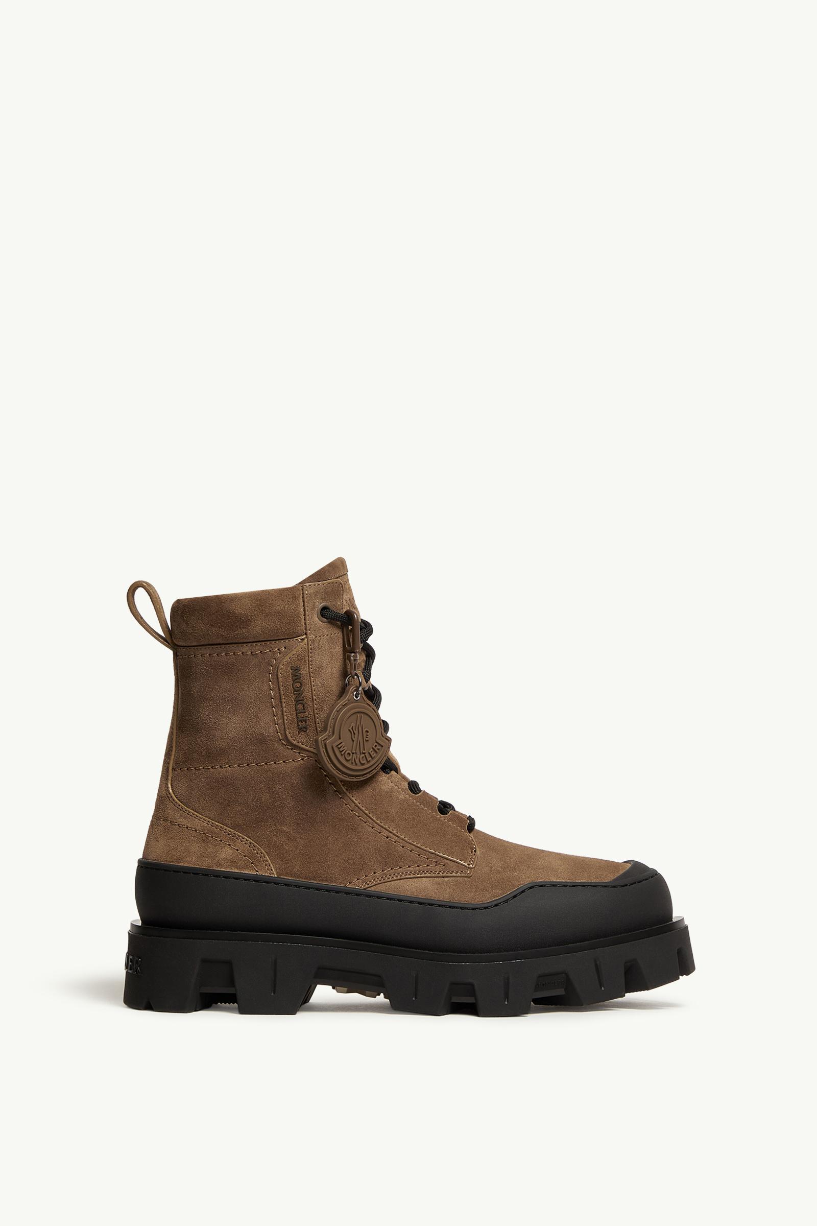 Moncler Peak Path Suede Lace-Up Boots Dark Brown