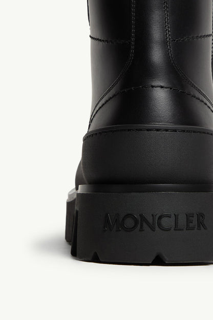 Moncler Peak Path Leather Lace-Up Boots Black