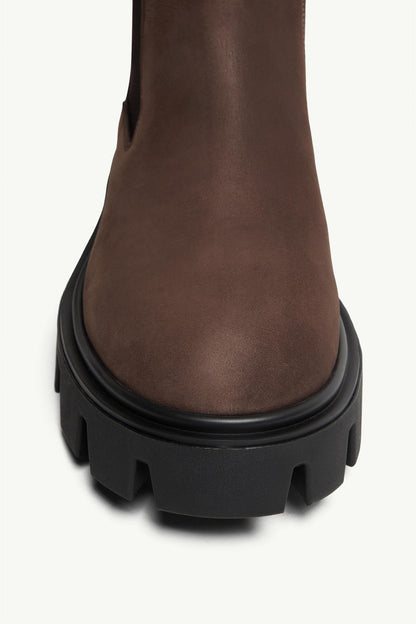 Moncler Peak City Nubuck Chelsea Boots Brown