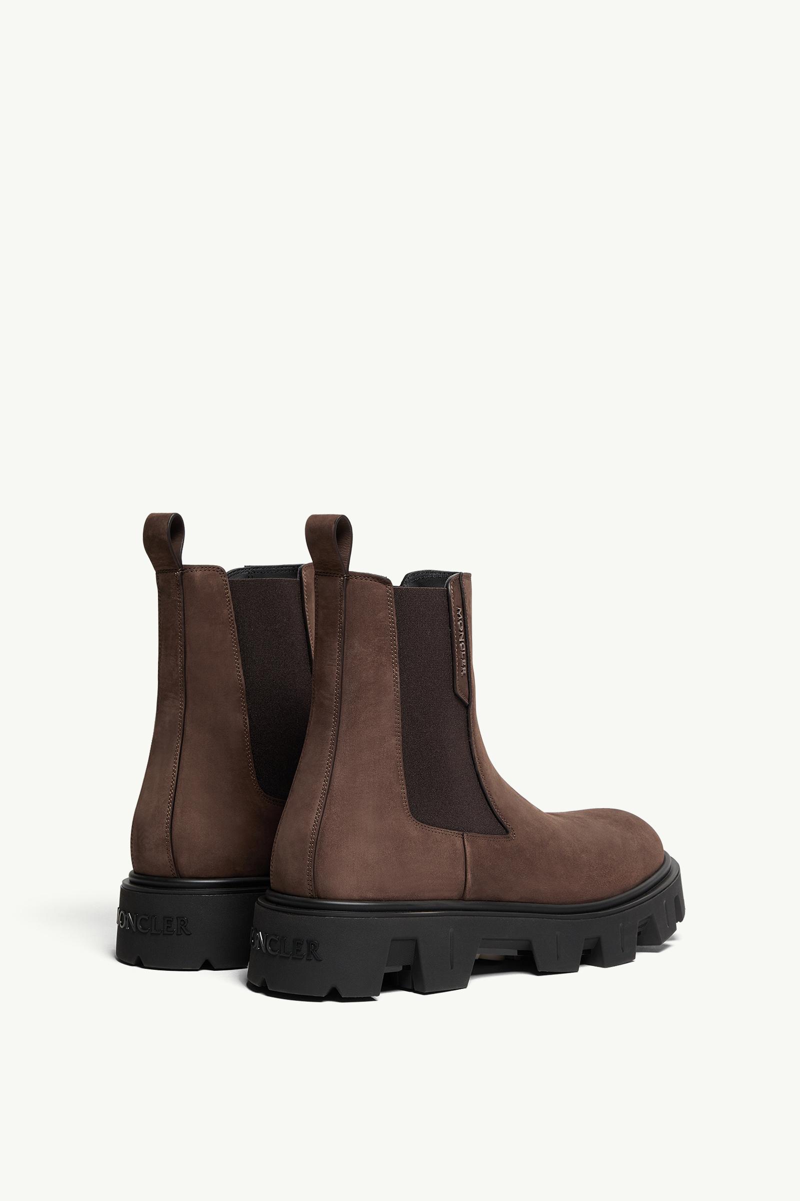 Moncler Peak City Nubuck Chelsea Boots Brown