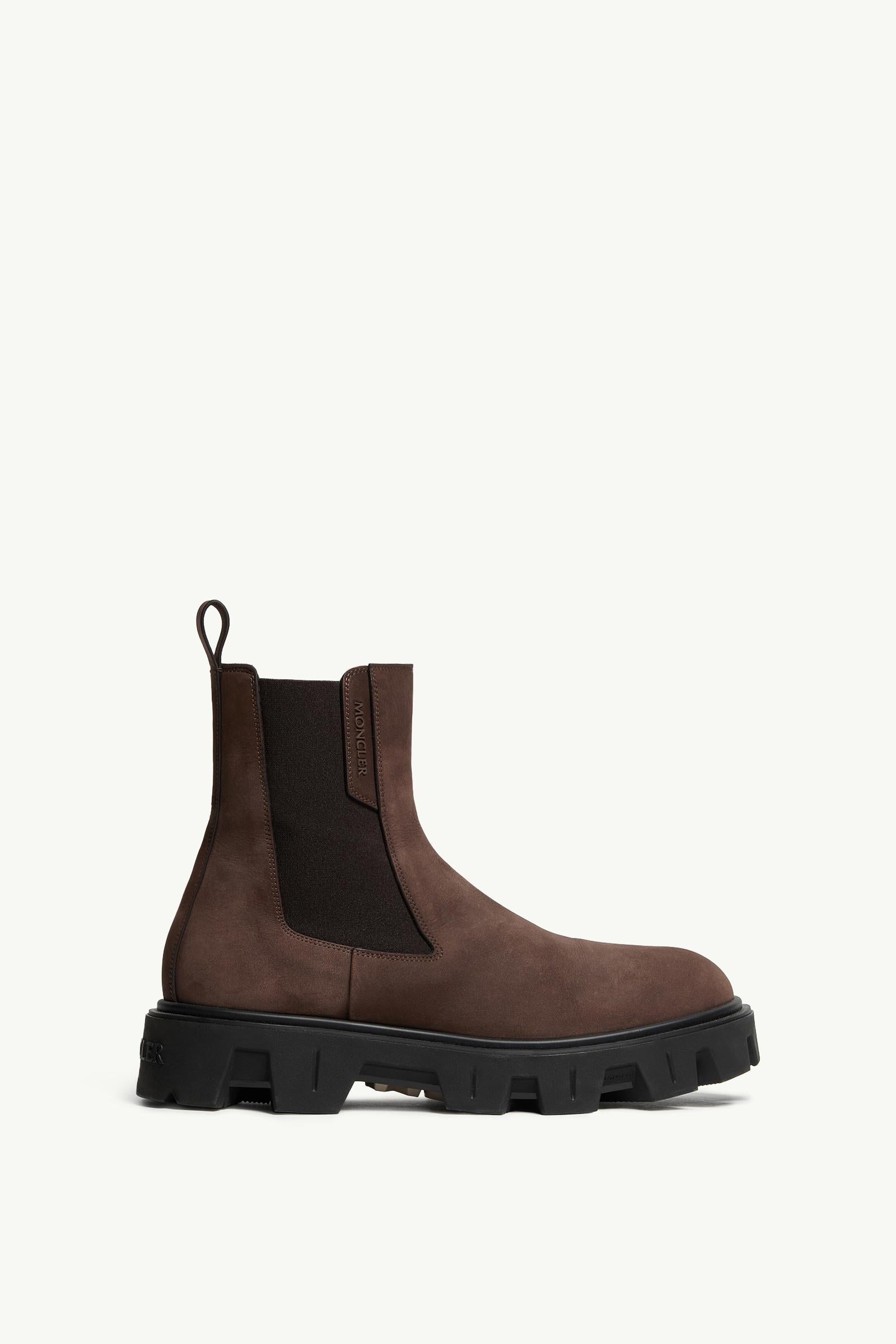 Moncler Peak City Nubuck Chelsea Boots Brown