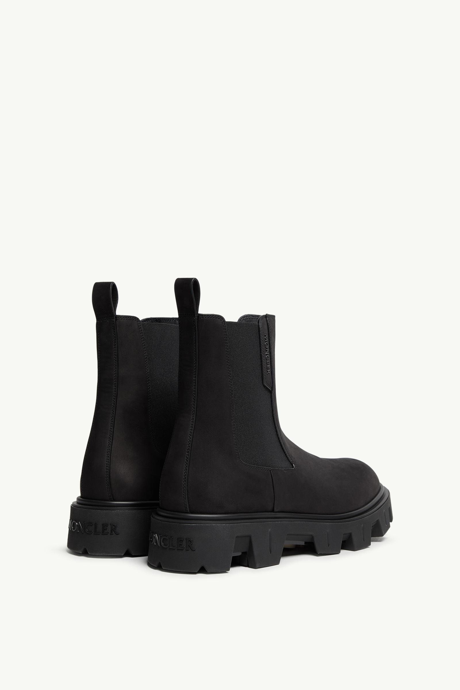 Moncler Peak City Nubuck Chelsea Boots Black