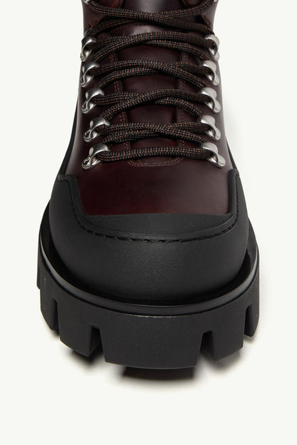 Moncler Peak Trek Leather Ankle Boots Brown