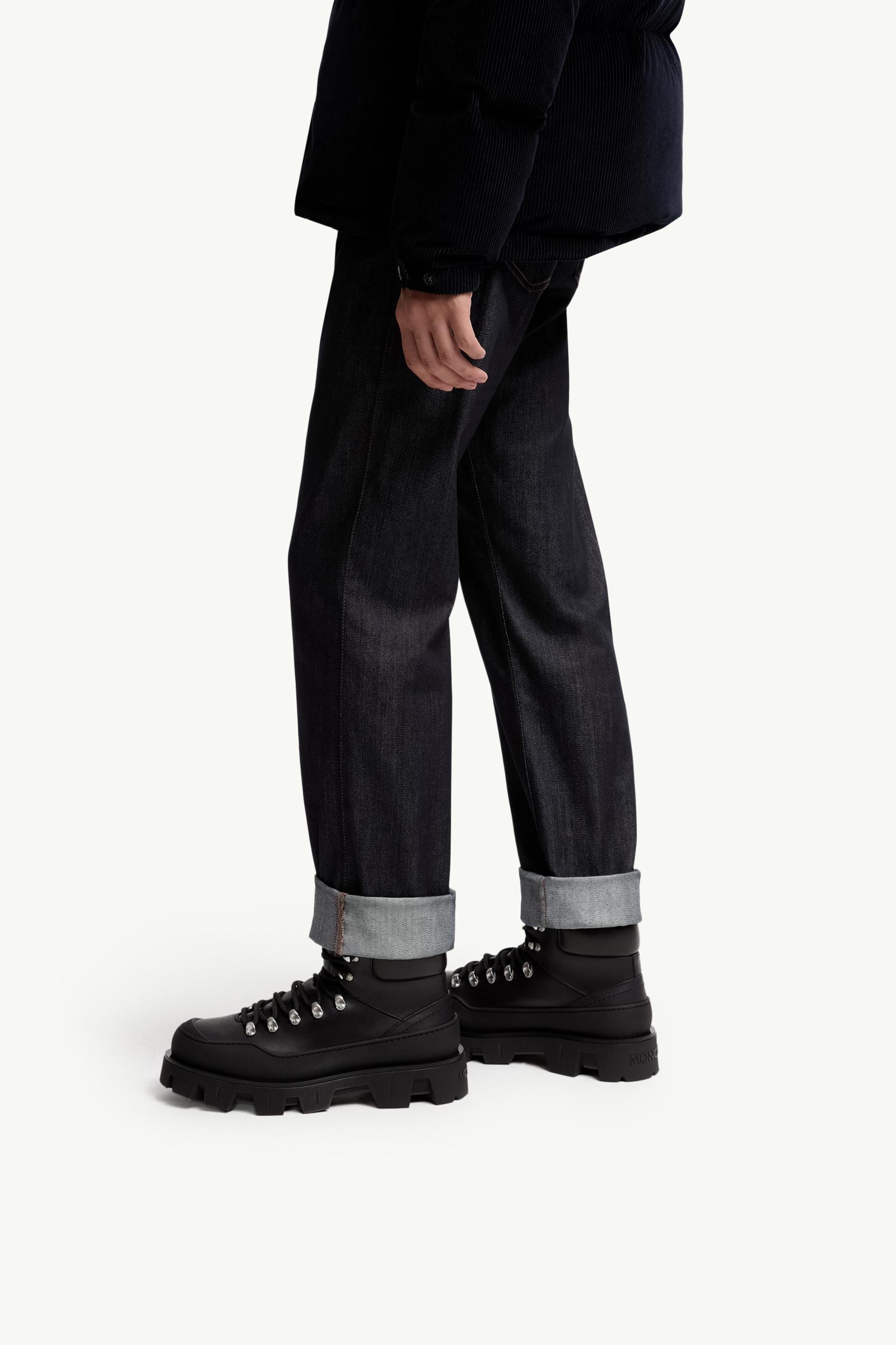 Moncler Peak Trek Leather Ankle Boots Black