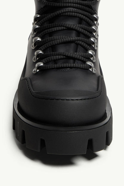 Moncler Peak Trek Leather Ankle Boots Black