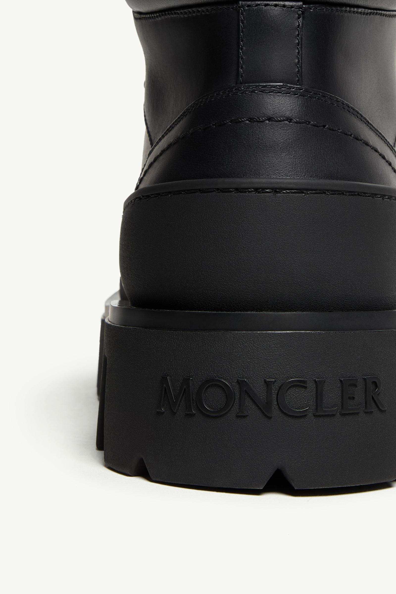 Moncler Peak Trek Leather Ankle Boots Black
