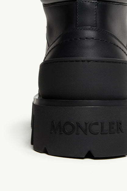 Moncler Peak Trek Leather Ankle Boots Black