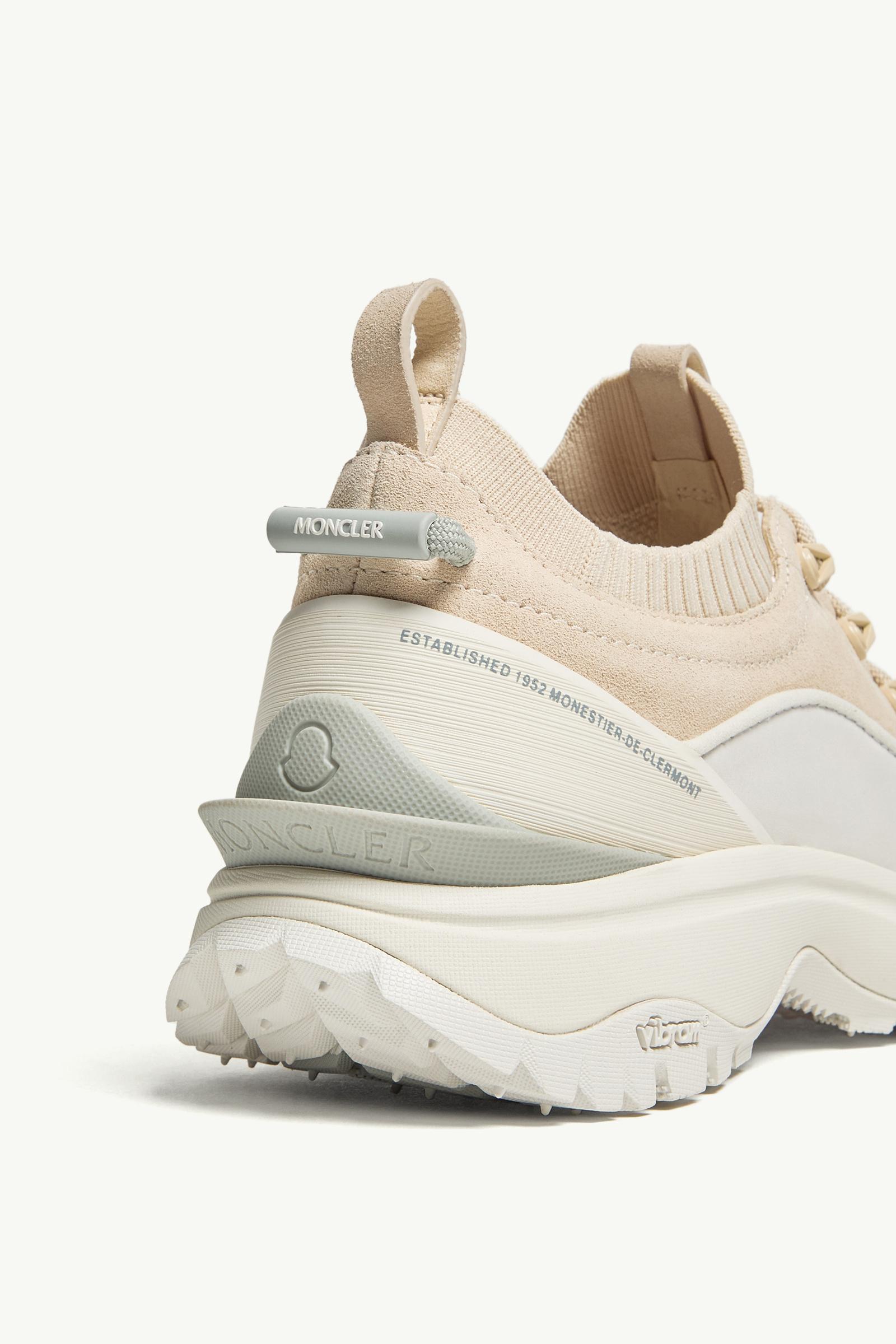 Moncler Trailgrip Lite3 Nubuck & Suede Sneakers White Ivory