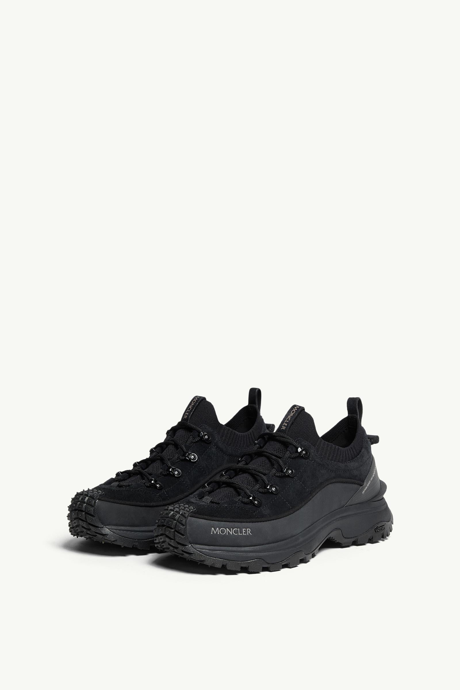 Moncler Trailgrip Lite3 Nubuck & Suede Sneakers Black