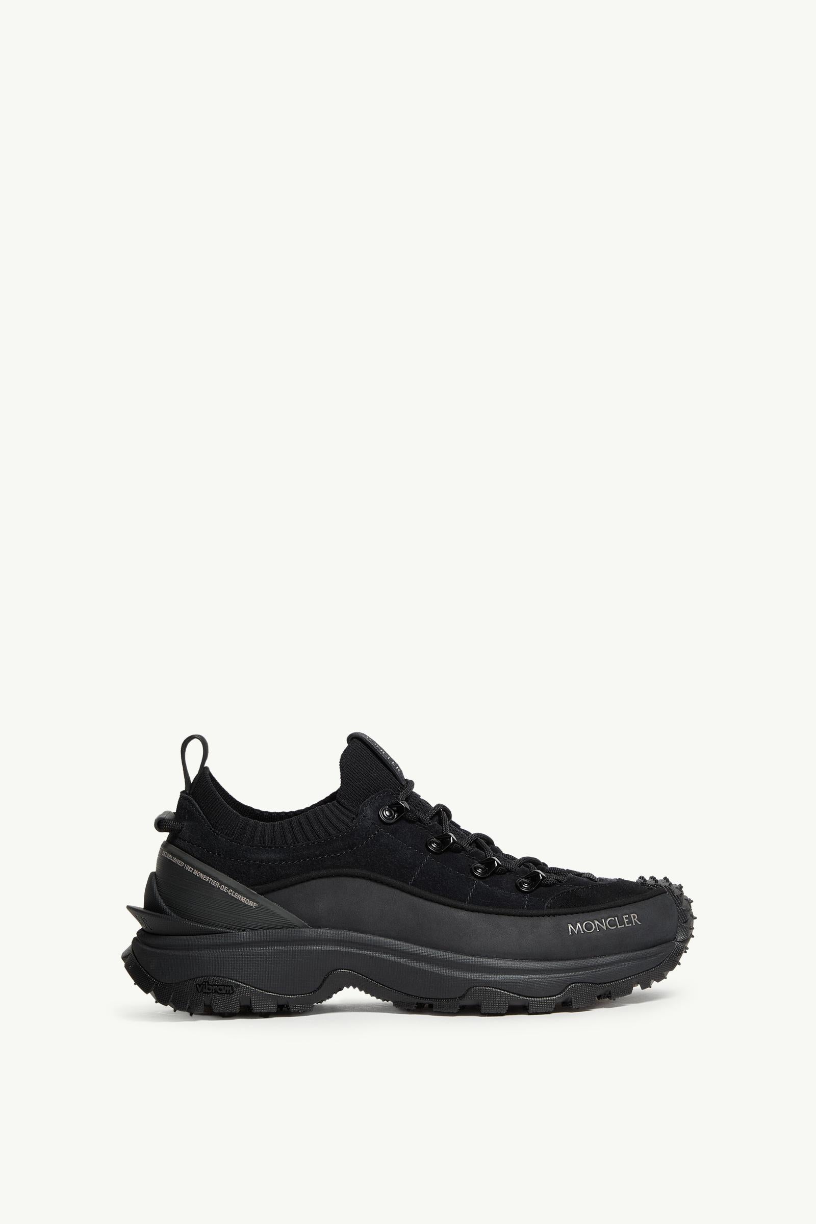 Moncler Trailgrip Lite3 Nubuck & Suede Sneakers Black