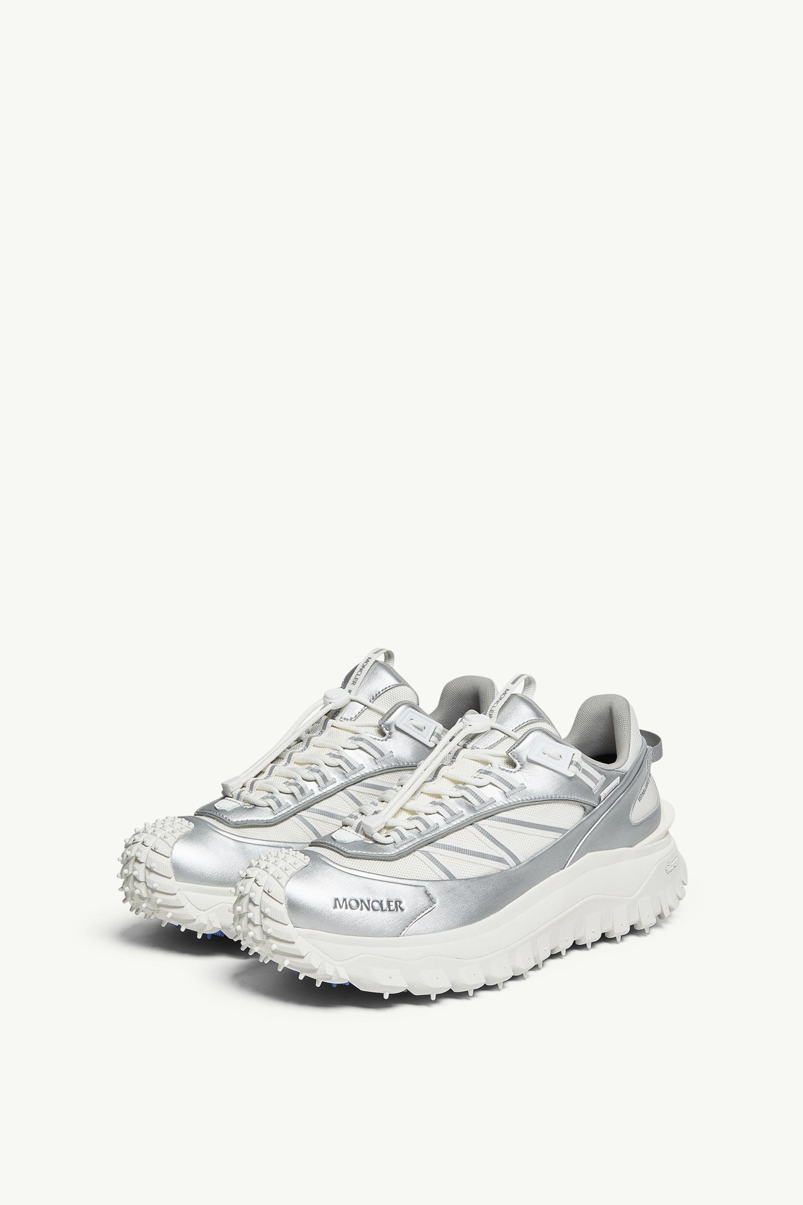 Moncler Trailgrip GTX Leather Sneakers Silver