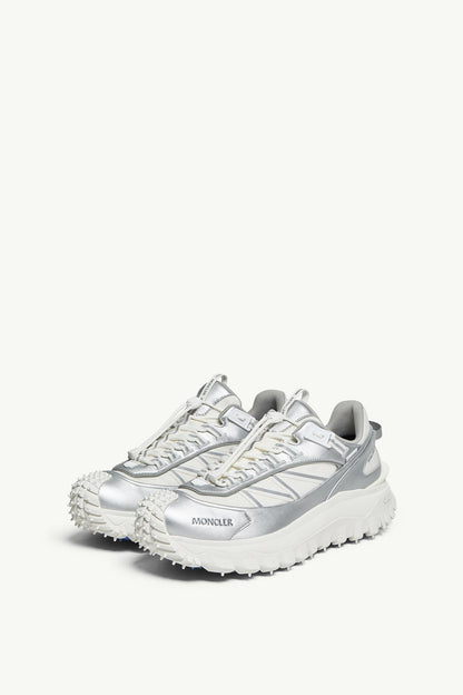 Moncler Trailgrip GTX Leather Sneakers Silver