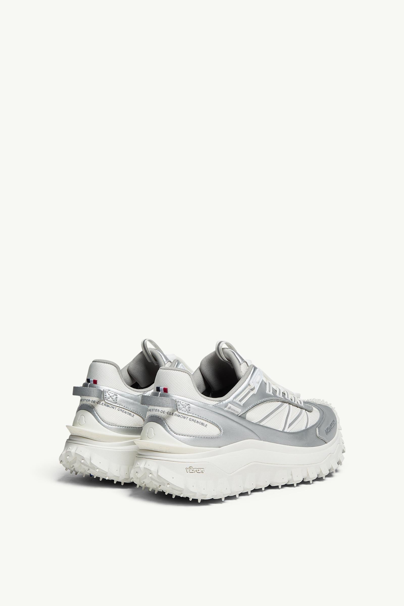 Moncler Trailgrip GTX Leather Sneakers Silver