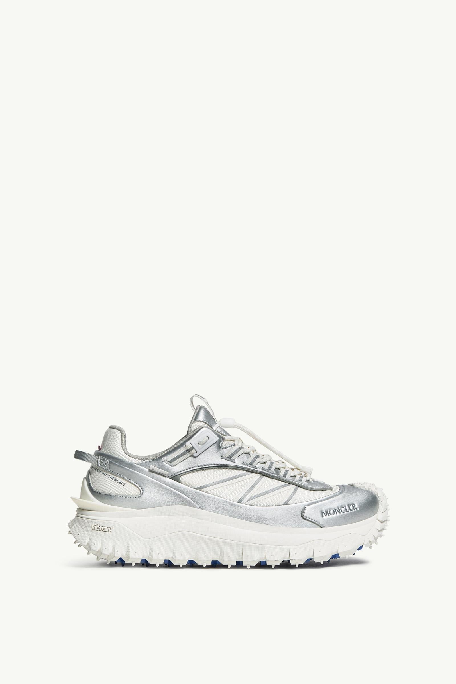 Moncler Trailgrip GTX Leather Sneakers Silver