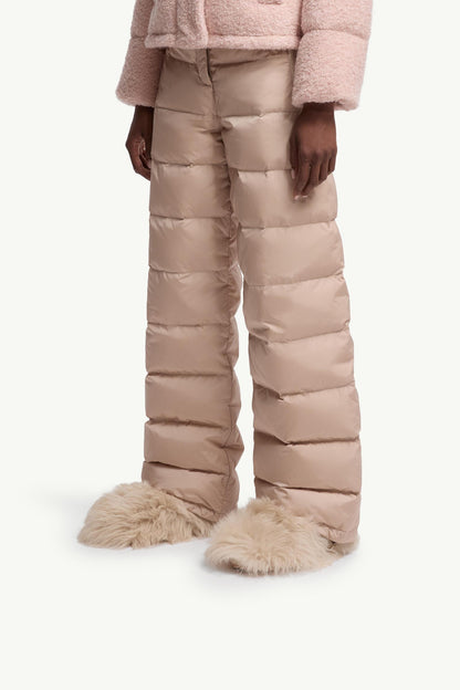 Moncler Snug Shearling Flats Light Beige