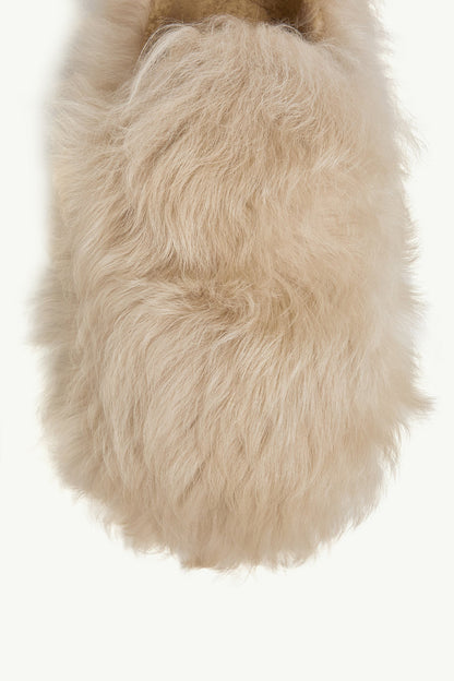 Moncler Snug Shearling Flats Light Beige