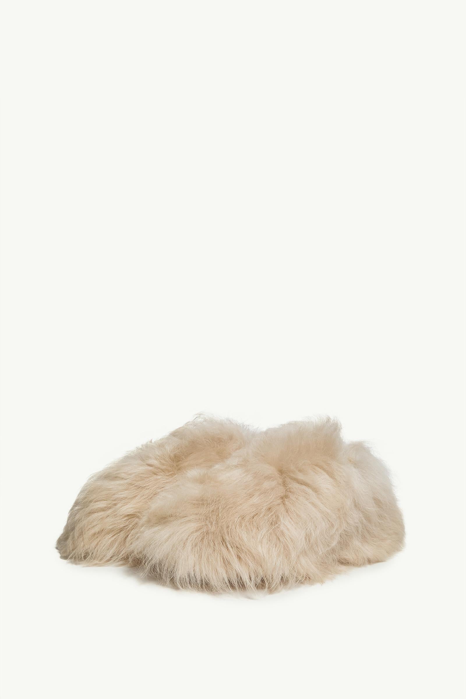 Moncler Snug Shearling Flats Light Beige