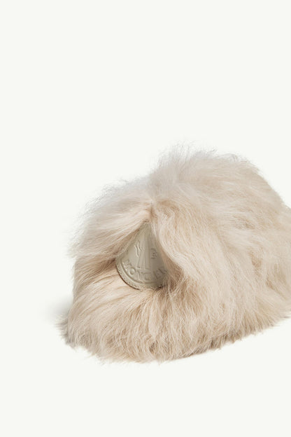 Moncler Snug Shearling Flats Light Beige