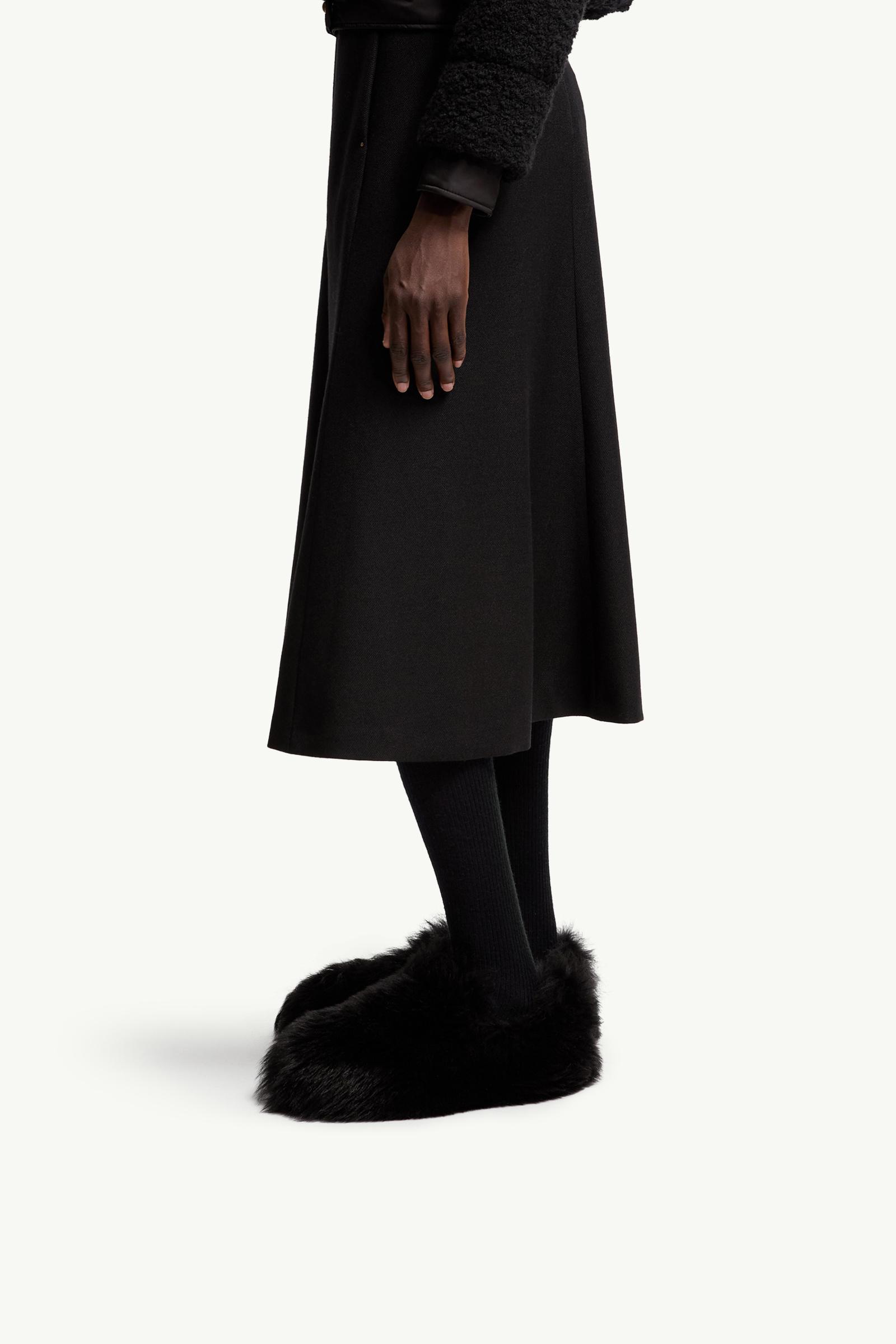 Moncler Snug Shearling Flats Black