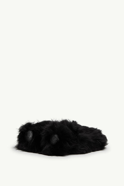 Moncler Snug Shearling Flats Black