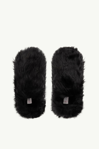 Moncler Snug Shearling Flats Black