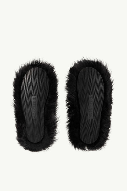 Moncler Snug Shearling Flats Black