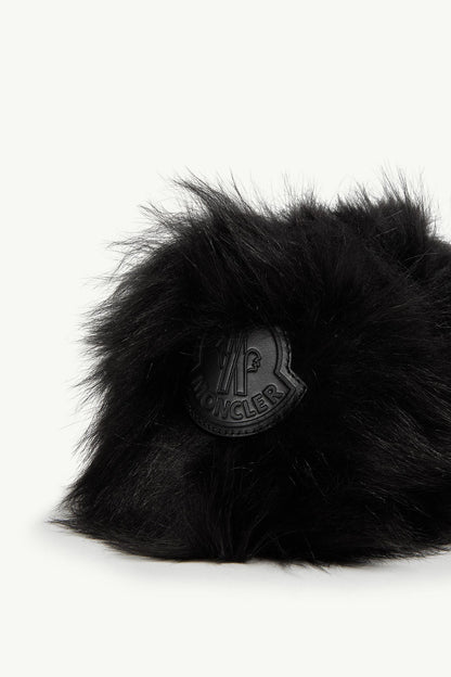 Moncler Snug Shearling Flats Black