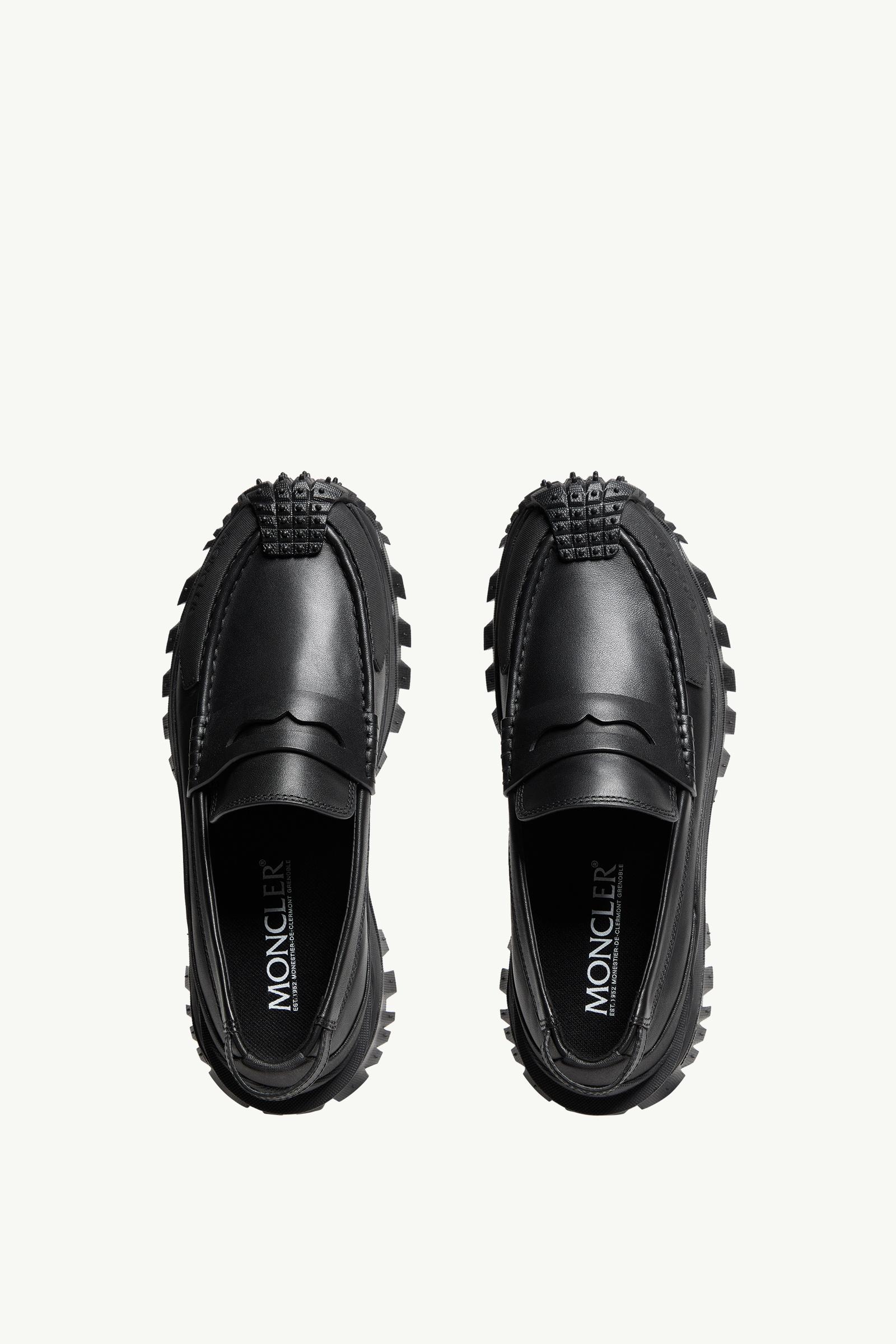Moncler Trailgrip Leather Loafers Black