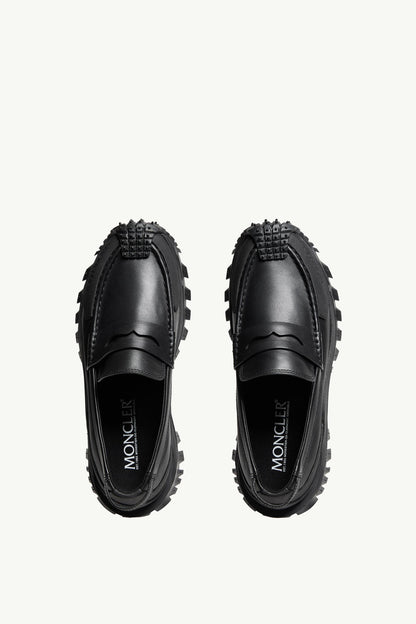 Moncler Trailgrip Leather Loafers Black
