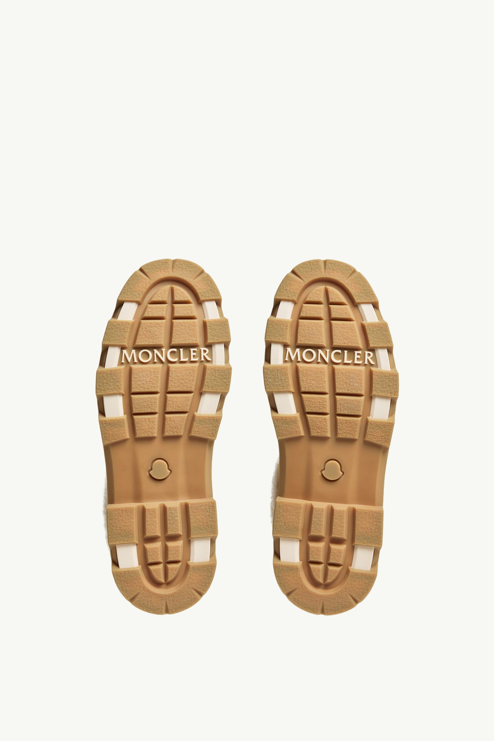 Moncler Aurea Mid Suede & Shearling Boots Camel Beige