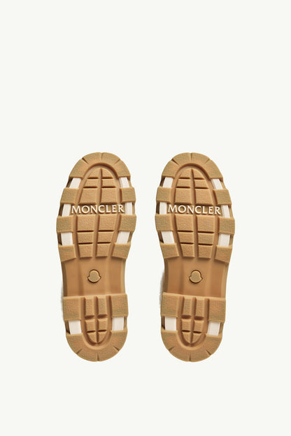 Moncler Aurea Mid Suede & Shearling Boots Camel Beige