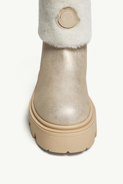 Moncler Aurea Mid Shearling Boots Silver