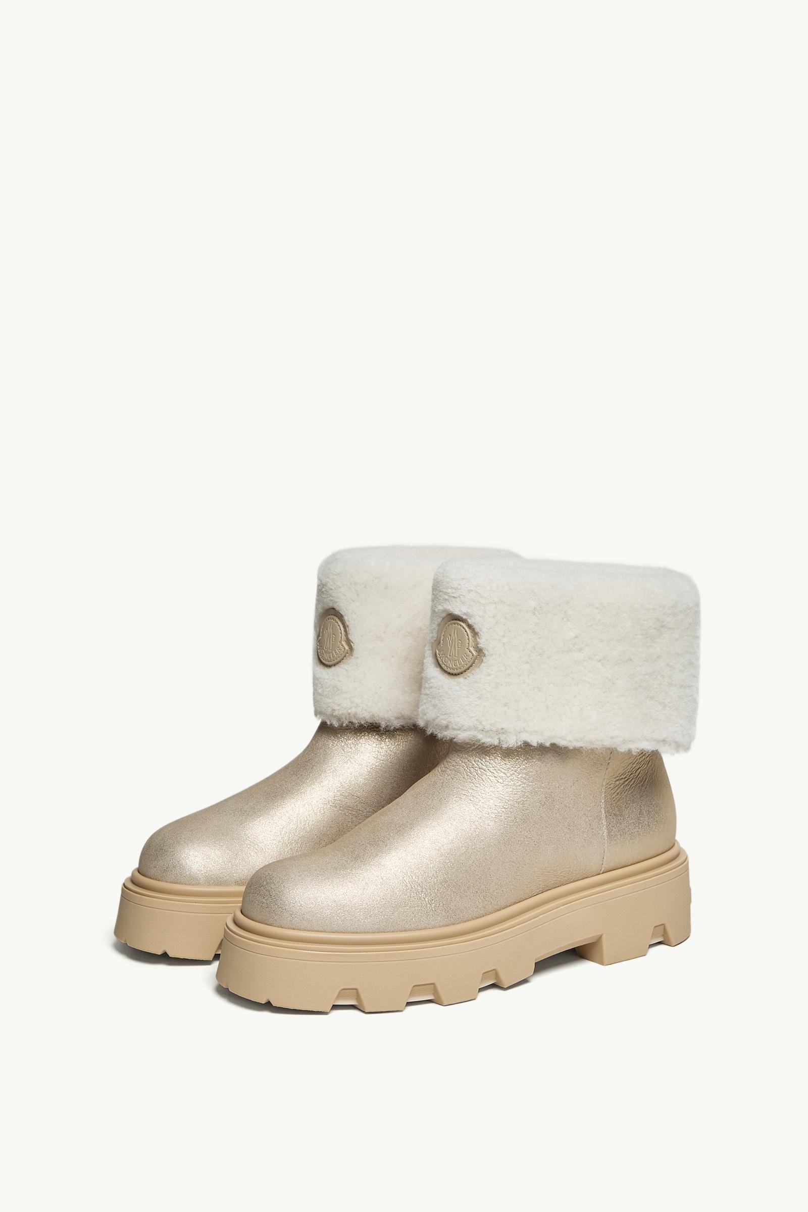Moncler Aurea Mid Shearling Boots Silver