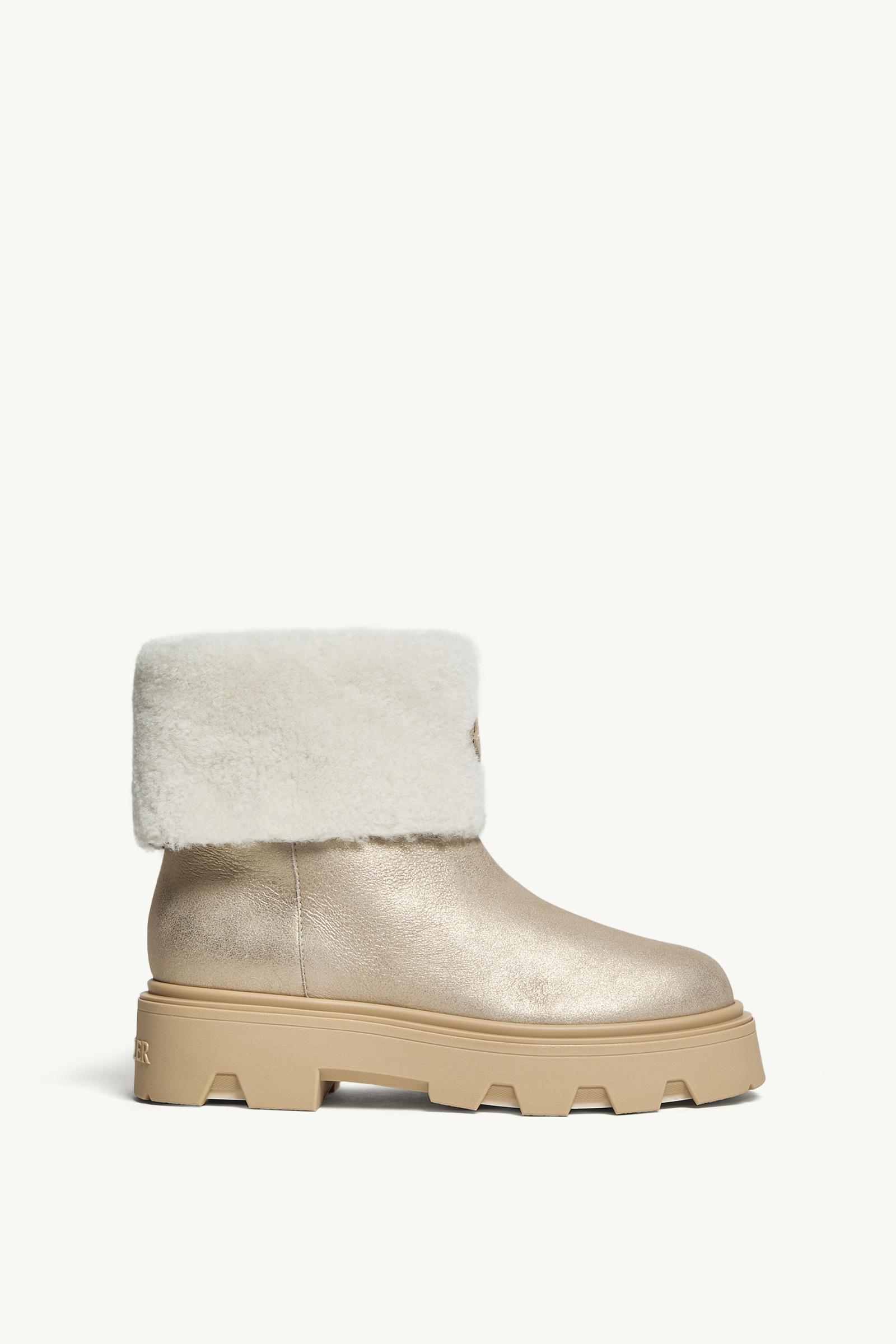 Moncler Aurea Mid Shearling Boots Silver
