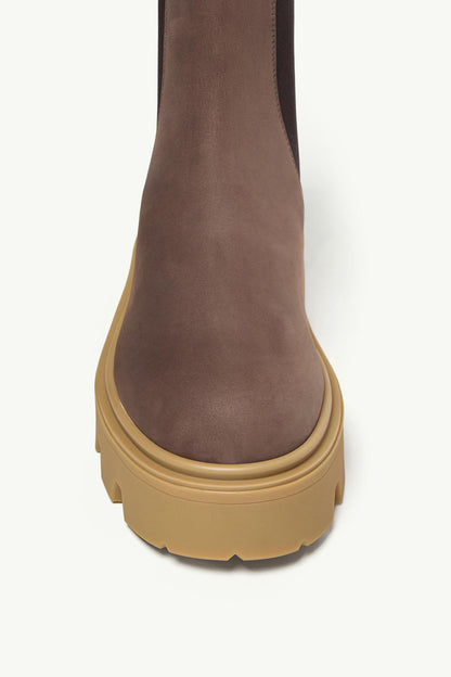 Moncler Aurea Nubuck Chelsea Boots Brown