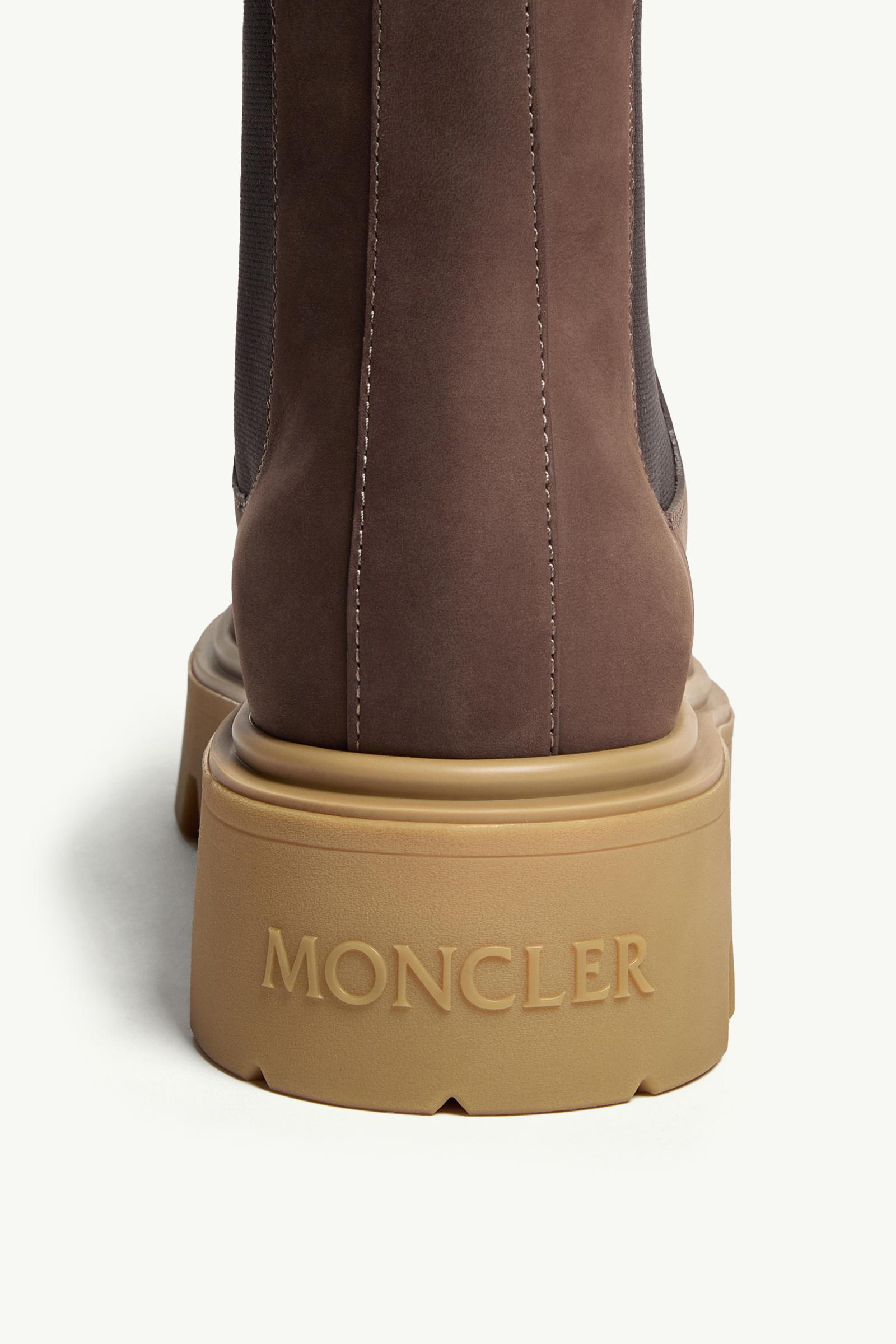 Moncler Aurea Nubuck Chelsea Boots Brown