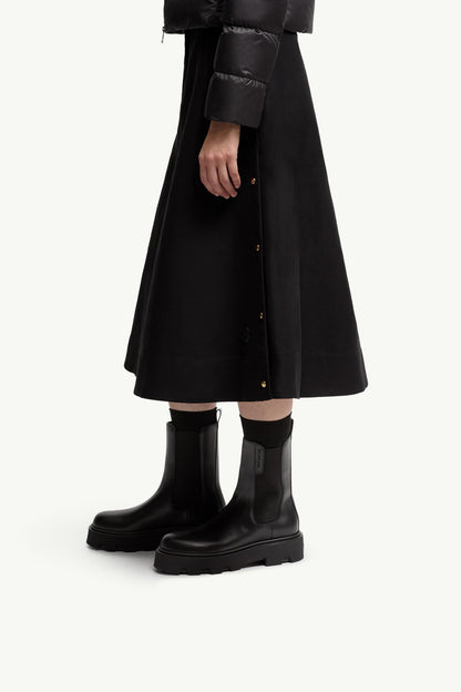 Moncler Aurea Leather Chelsea Boots Black