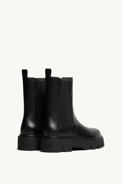 Moncler Aurea Leather Chelsea Boots Black