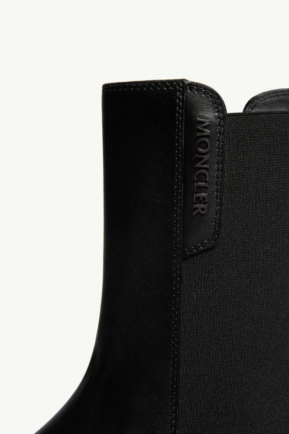 Moncler Aurea Leather Chelsea Boots Black