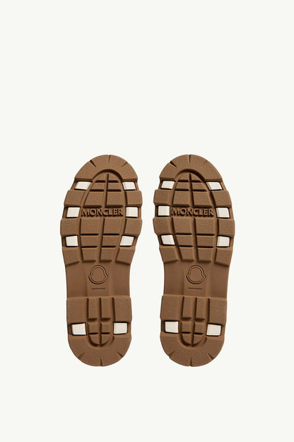 Moncler Vera High Suede Lace-Up Boots Camel Beige