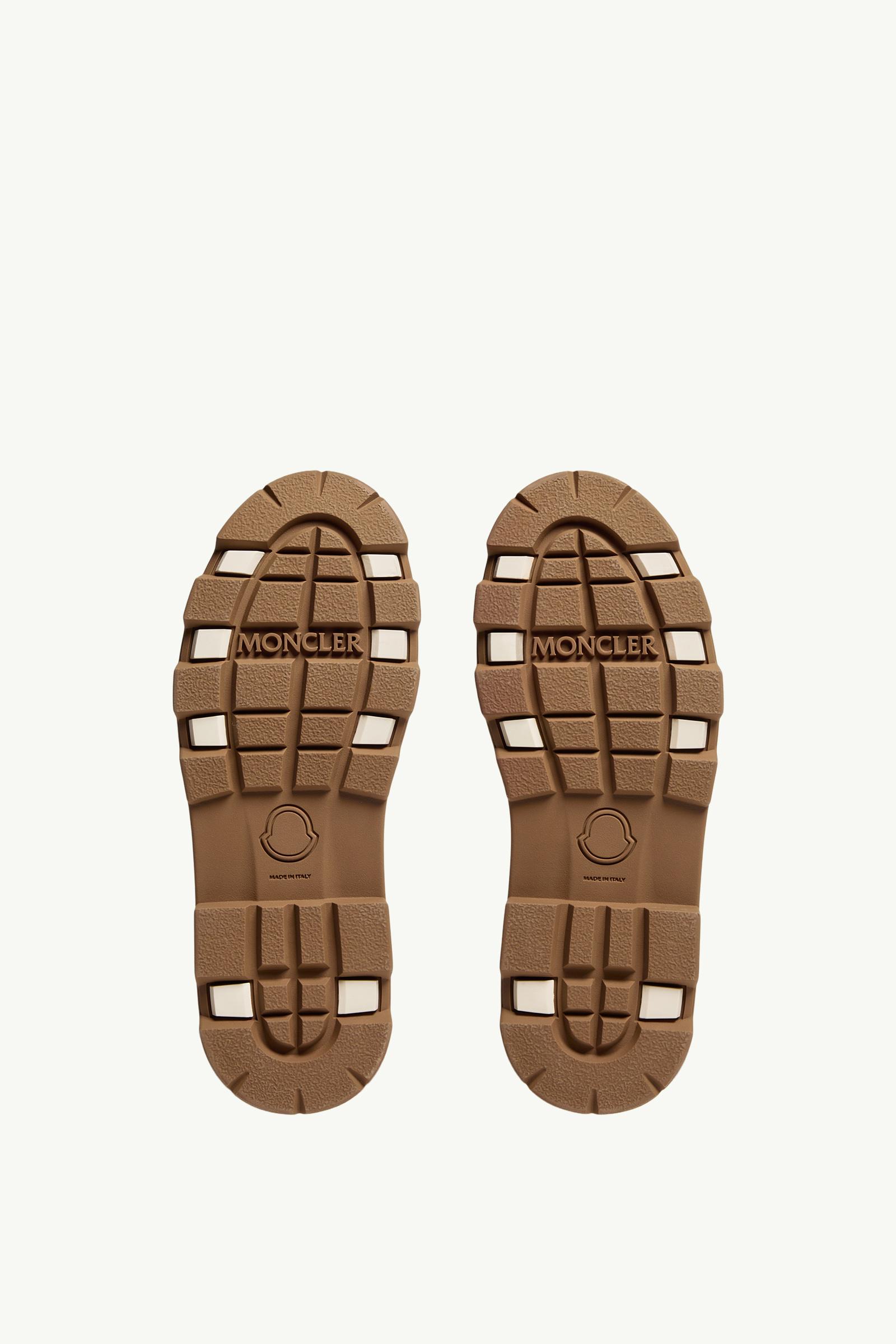 Moncler Vera High Suede & Shearling Lace-Up Boots Brown