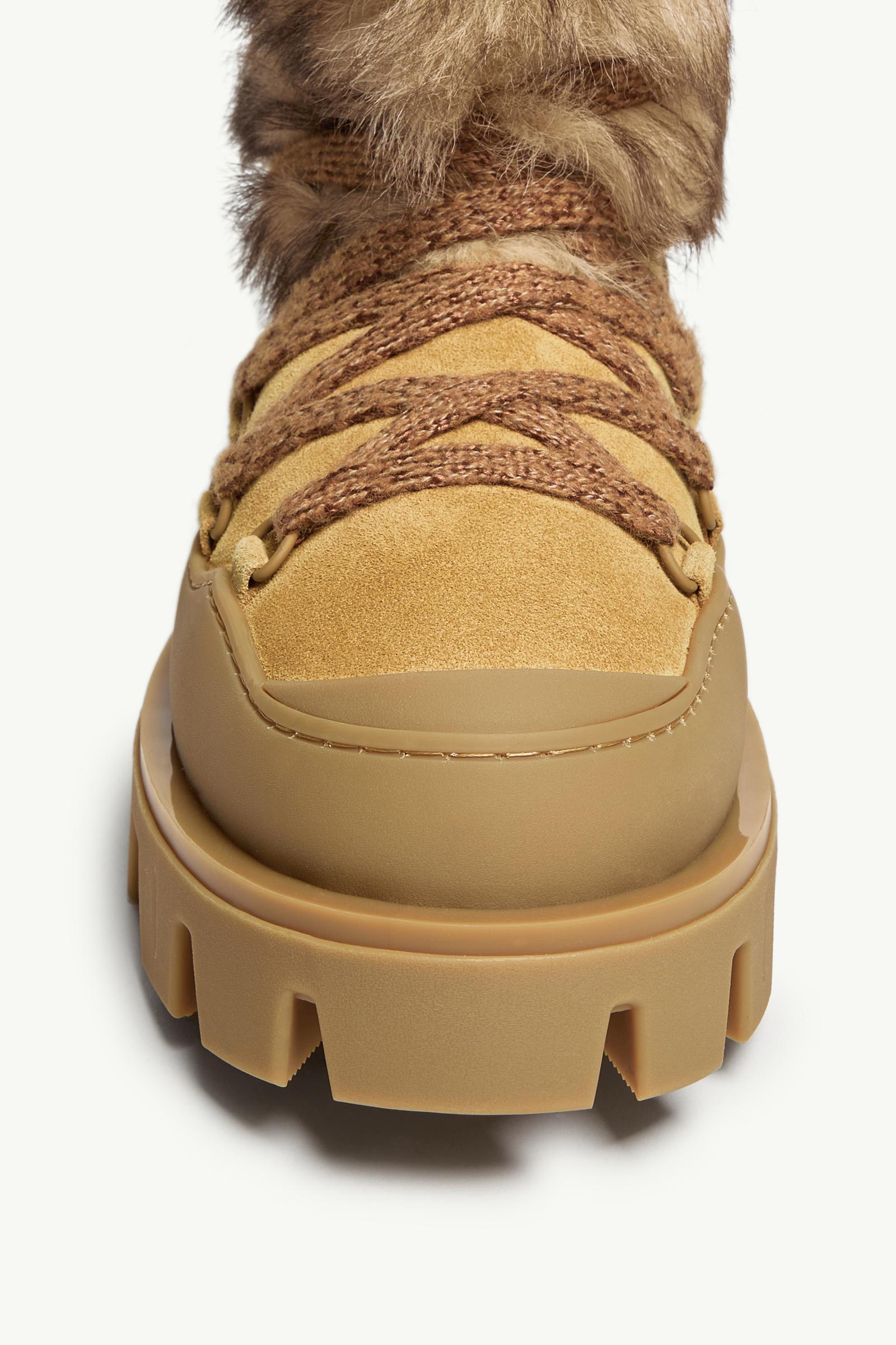 Moncler Peak Aprs Suede & Shearling Boots Camel Beige