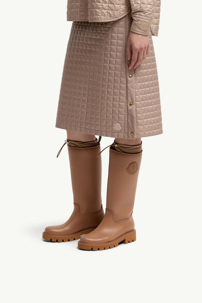 Moncler Kickstream High Rain Boots Light Brown