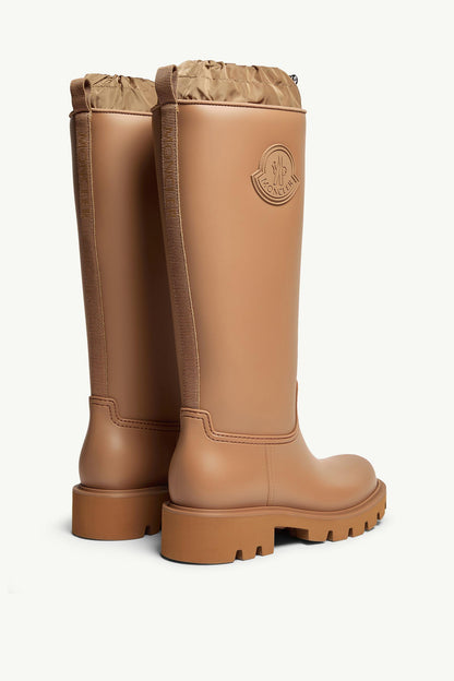 Moncler Kickstream High Rain Boots Light Brown