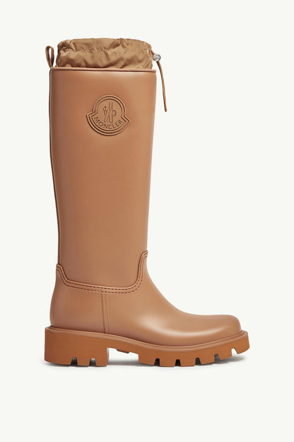 Moncler Kickstream High Rain Boots Light Brown